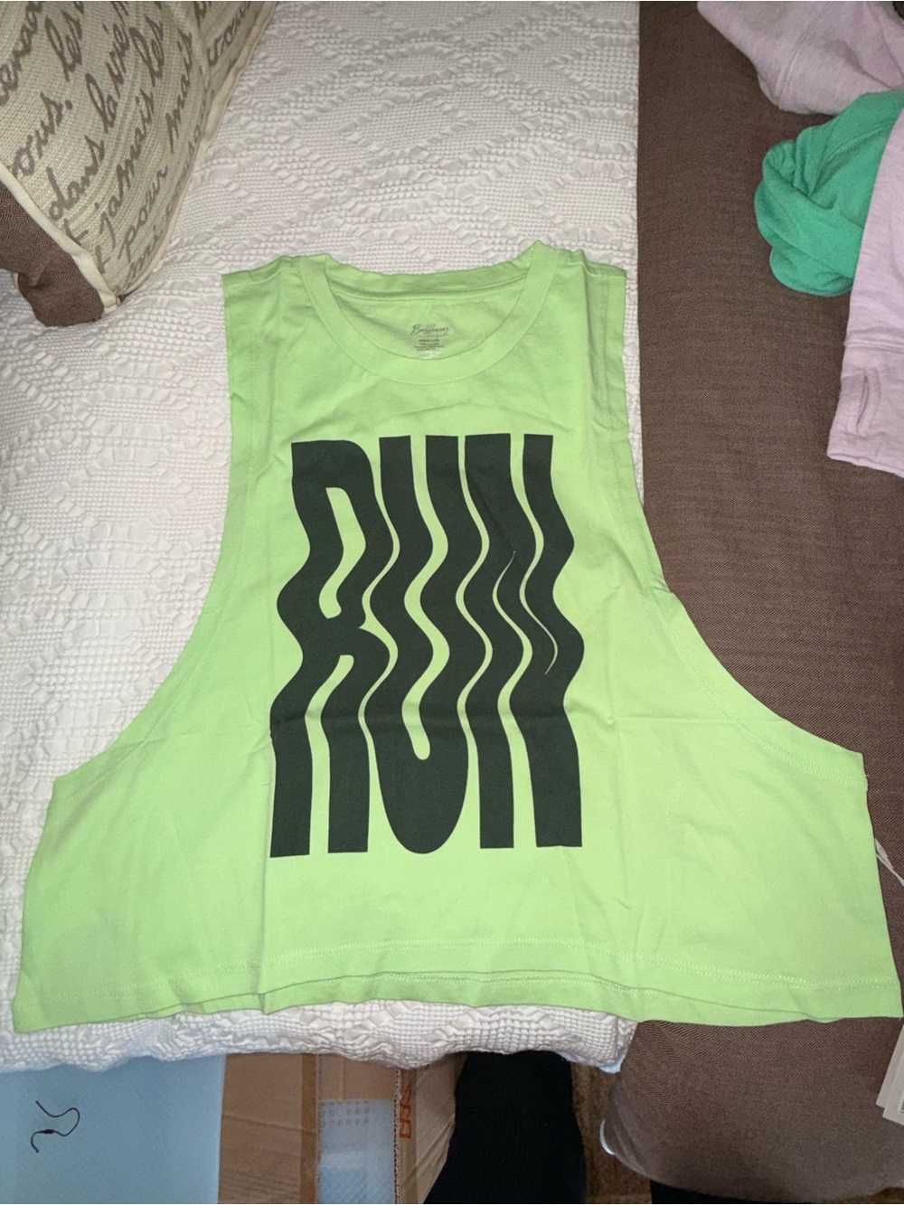 BuffBunny Neon Lime Graphic Crop Tank
